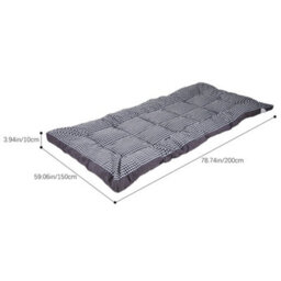 Darphe King Size Quilted Mattress Topper Grey Checked Polyester Thick 10Cm Padding - thumbnail 9