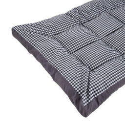 Darphe King Size Quilted Mattress Topper Grey Checked Polyester Thick 10Cm Padding - thumbnail 7