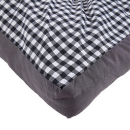 Darphe King Size Quilted Mattress Topper Grey Checked Polyester Thick 10Cm Padding - thumbnail 6