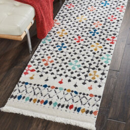 White Modern Shaggy Moroccan Geometric Dining Room Bedroom & Living Room Rug-282Cm X 389Cm - thumbnail 7