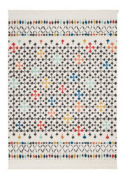 White Modern Shaggy Moroccan Geometric Dining Room Bedroom & Living Room Rug-282Cm X 389Cm - thumbnail 6