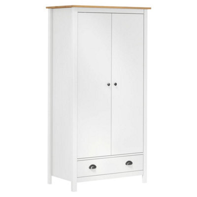 Berkfield 2-Door Wardrobe Hill White 89X50X170 Cm Solid Pine Wood - image 1