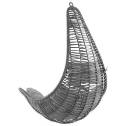 Beliani Hanging Chair Atri Ii Pe Rattan Black - thumbnail 5