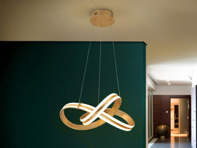 Luminosa Lighting Luminosa Lazas Integrated Led Pendant Light, Gold Leaf - Uk Stock - image 1