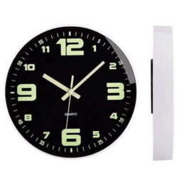 "12"" Round Wall Clock Glow Schlafzimmer Silent Quartz Clock In The Dark Luminous" - thumbnail 1
