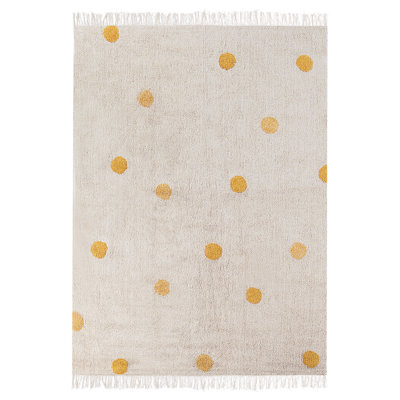 Beliani Kids Rug Dardere Yellow 140 X 200 Cm Cotton - image 1