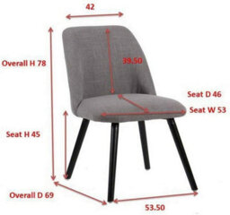 Aspect Furniture Harlow Set Of 2 Upholstered Dining Chair,grey - thumbnail 6