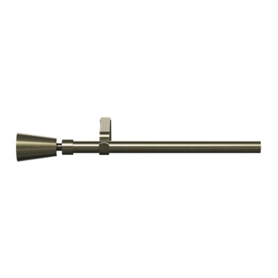GoodHome Antiki Satin Antique Brass Effect Extendable Cone Single Curtain Pole Set, (L)1200mm-2100mm (Dia)19mm - image 1