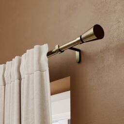 GoodHome Antiki Satin Antique Brass Effect Extendable Cone Single Curtain Pole Set, (L)1200mm-2100mm (Dia)19mm - thumbnail 6