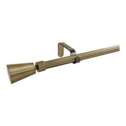 GoodHome Antiki Satin Antique Brass Effect Extendable Cone Single Curtain Pole Set, (L)1200mm-2100mm (Dia)19mm - thumbnail 7