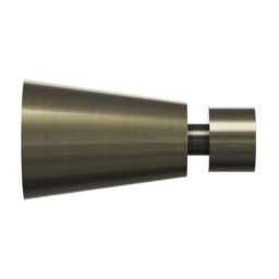GoodHome Antiki Satin Antique Brass Effect Extendable Cone Single Curtain Pole Set, (L)1200mm-2100mm (Dia)19mm - thumbnail 3