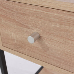 Core Products Kelly One Drawer Compact Bedside Cabinet In Oak Effect With Metal Frame - Modern Bedside Table - thumbnail 5