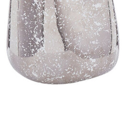 Wyld And Coco Silver Stoneware Vase 20 Cm - Asymmetrical Sculptural Design With White Speckle Finish - thumbnail 5