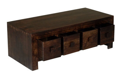 Buttercup Farm 8 Draw Coffee Table - Mango Wood - L55 X W118 X H40 Cm - Dark Finish - image 1