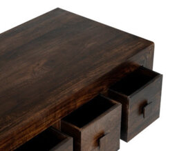 Buttercup Farm 8 Draw Coffee Table - Mango Wood - L55 X W118 X H40 Cm - Dark Finish - thumbnail 4