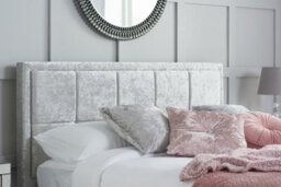Birlea Hannover Small Double Ottoman Bed Steel Crushed Velvet - thumbnail 2