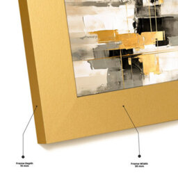 "AK Frames 10X5"" Gold Poster Frame - Modern Picture Frame For Wall Art, Prints And Photos - Durable And Stylish Display Frame" - thumbnail 7