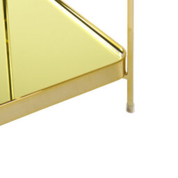 Beliani Compact Side Table 29 X 29 Cm Gold - Tempered Glass Top With Lower Shelf - thumbnail 6