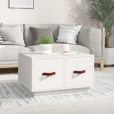 Walplus Coffee Table White 60X53X35 Cm Solid Wood Pine - image 1