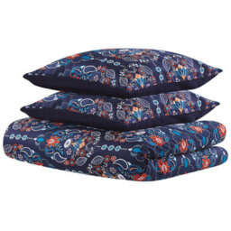 Beliani Duvet Cover Set Madrona Sateen Cotton 135 X 200 Cm Dark Blue - thumbnail 5