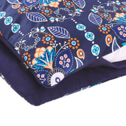 Beliani Duvet Cover Set Madrona Sateen Cotton 135 X 200 Cm Dark Blue - thumbnail 6