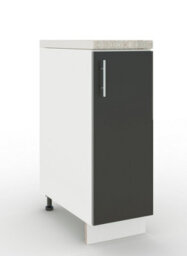 Jd Greta Adjustable Legs Kitchen Base Unit 300mm Storage Cabinet With Door Shelf 30Cm - Dark Grey Matt With Worktop - thumbnail 1