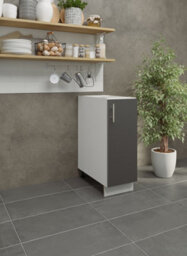Jd Greta Adjustable Legs Kitchen Base Unit 300mm Storage Cabinet With Door Shelf 30Cm - Dark Grey Matt With Worktop - thumbnail 2
