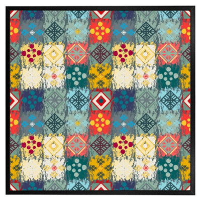 "Andrew Lee Tribal Art Boho (Picutre Frame) / 12X12"" / Brown" - image 1