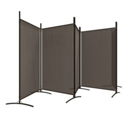 Walplus Anthracite Fabric 5-Panel Room Divider Screen 433X180 Cm - Privacy Partition - thumbnail 4