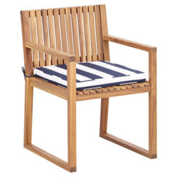Beliani Garden Dining Set 8 Seater Sassari Ii With Cushions Certified Acacia Wood Navy Blue - thumbnail 4