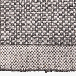 Pacific Lifestyle Outdoor Indoor Graphite And White Basket Weave Pattern Rug - thumbnail 3