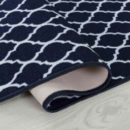 Machine Washable Trellis Design Anti Slip Doormats Navy 67X120 Cm - thumbnail 3