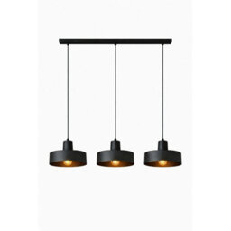 Luminosa Lighting Luminosa Velyo Bar Pendant Ceiling Light Black 3X E27 - thumbnail 2