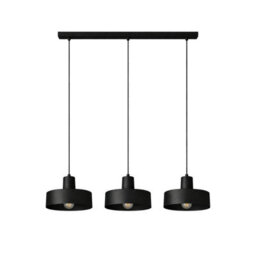 Luminosa Lighting Luminosa Velyo Bar Pendant Ceiling Light Black 3X E27 - thumbnail 1