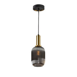 Luminosa Lighting Luminosa Norma Globe Pendant Ceiling Light Black, Brass Glass, E27 - Uk Stock