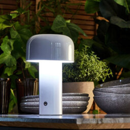 Wyld and Coco Aurora Wireless Table Lamp White Iron - Dimmable Touch, Usb Charging, Indoor And Sheltered Outdoor - thumbnail 2