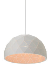 Orsina Medium White Dome Pendant Light, Geometric White Steel Ceiling Light With Clean Finish, Hanging Pendant Lamp - thumbnail 5
