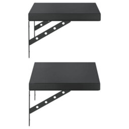 Berkfield Wall Shelves 2 Pcs 50X30 Cm Black Stainless Steel - thumbnail 6