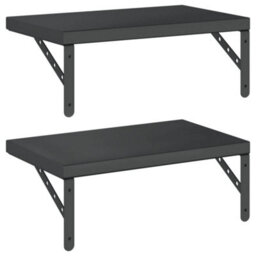 Berkfield Wall Shelves 2 Pcs 50X30 Cm Black Stainless Steel - thumbnail 7