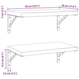 Berkfield Wall Shelves 2 Pcs 50X30 Cm Black Stainless Steel - thumbnail 9