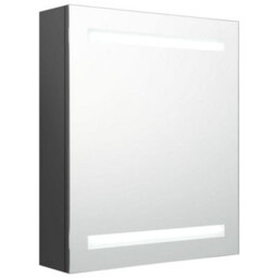 Berkfield Stylish Led Bathroom Mirror Cabinet Grey 50X14X60 Cm - thumbnail 1