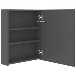 Berkfield Stylish Led Bathroom Mirror Cabinet Grey 50X14X60 Cm - thumbnail 5
