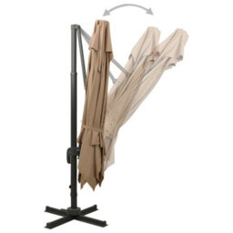 Berkfield Cantilever Umbrella With Double Top 300X300 Cm Taupe - thumbnail 5