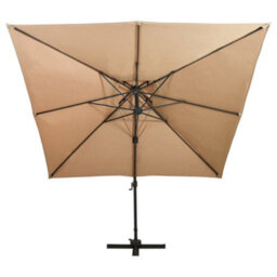 Berkfield Cantilever Umbrella With Double Top 300X300 Cm Taupe - thumbnail 3