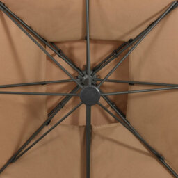Berkfield Cantilever Umbrella With Double Top 300X300 Cm Taupe - thumbnail 6