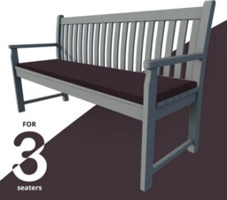 istyle mode 3 Seater Garden Bench Cushion Seatpad Indoor & Outdoor Use - Chocolate - thumbnail 3