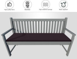 istyle mode 3 Seater Garden Bench Cushion Seatpad Indoor & Outdoor Use - Chocolate - thumbnail 4