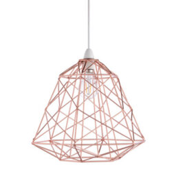 Nielsen Stratton Retro Style Copper Metal Basket Cage Ceiling Pendant, Easy Fit Light Shade, 35Cm Wide - thumbnail 4