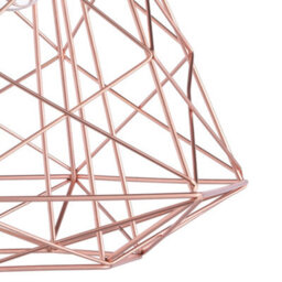 Nielsen Stratton Retro Style Copper Metal Basket Cage Ceiling Pendant, Easy Fit Light Shade, 35Cm Wide - thumbnail 6