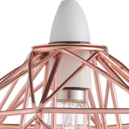 Nielsen Stratton Retro Style Copper Metal Basket Cage Ceiling Pendant, Easy Fit Light Shade, 35Cm Wide - thumbnail 7
